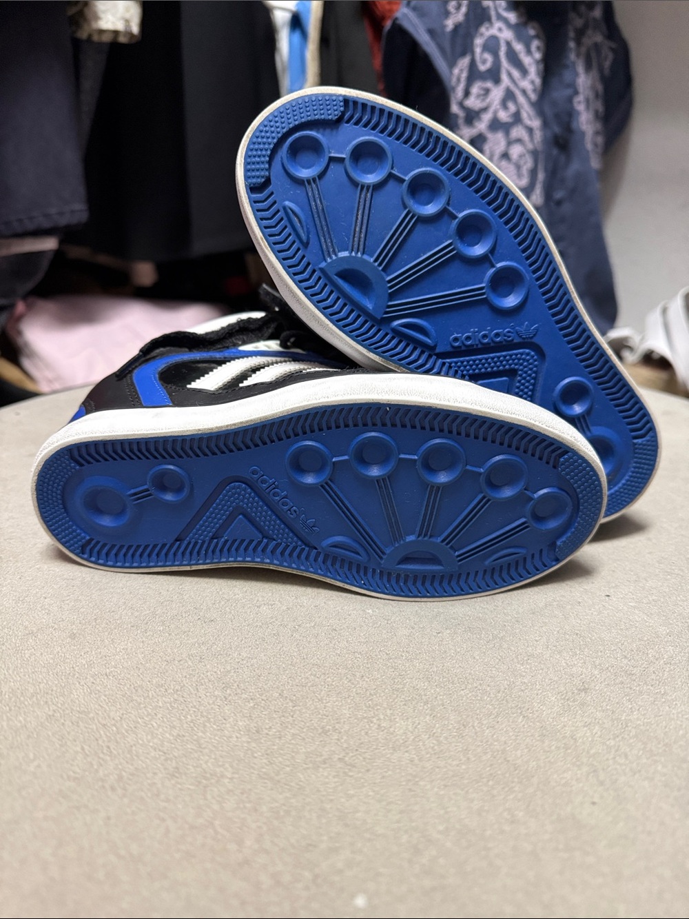 adidas High-Top Wedge Sneakers in Blue, Black, and White - Picture 4 of 7